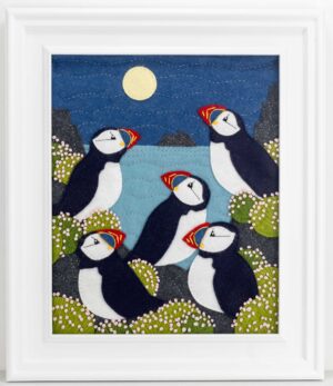 Moonlit Puffins le Sylvia Chesterman